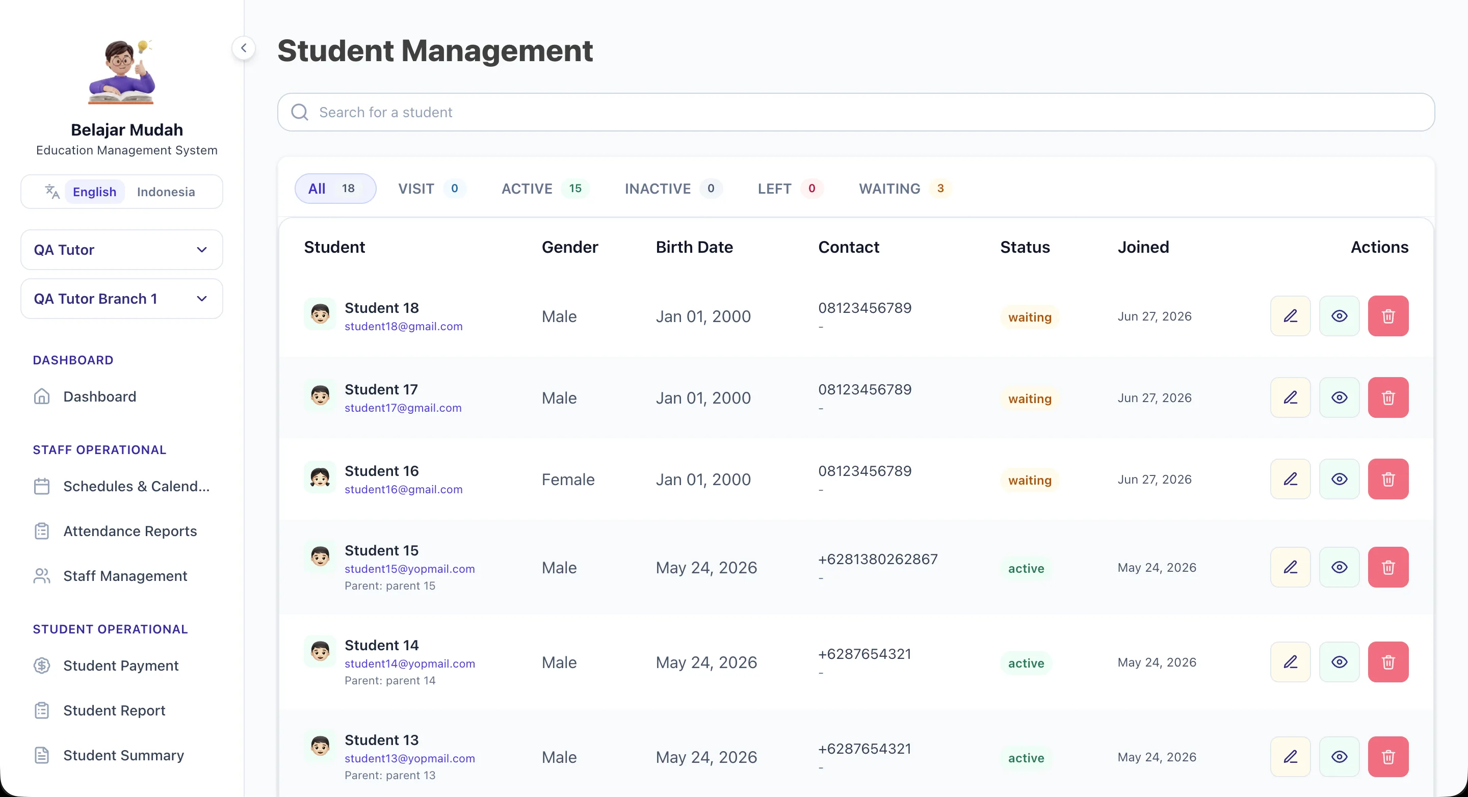 Dashboard admin LMS Belajarmudah 4